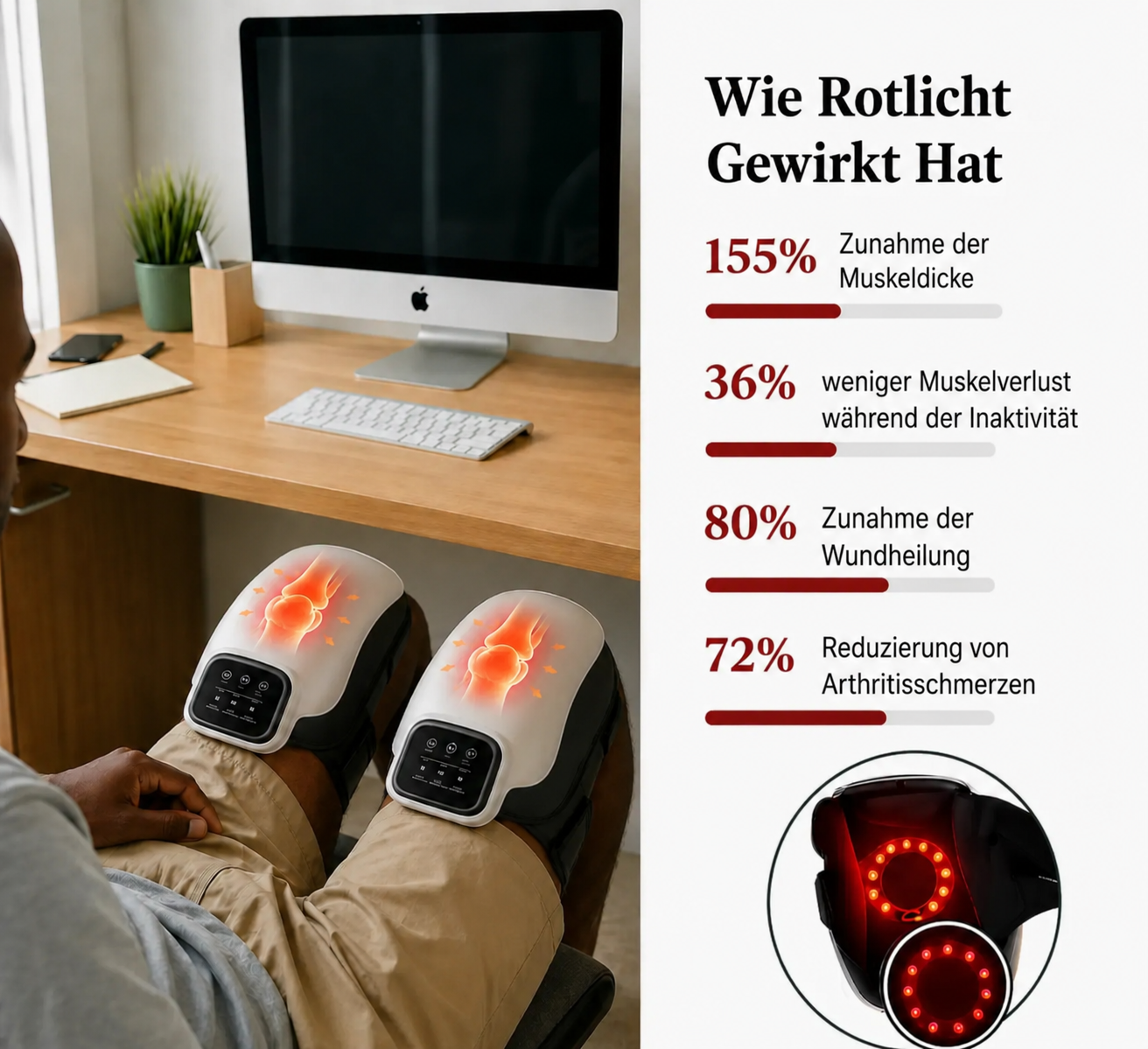 Celoriva™ Beheiztes Knie-Massagegerät mit Rotlichttherapie