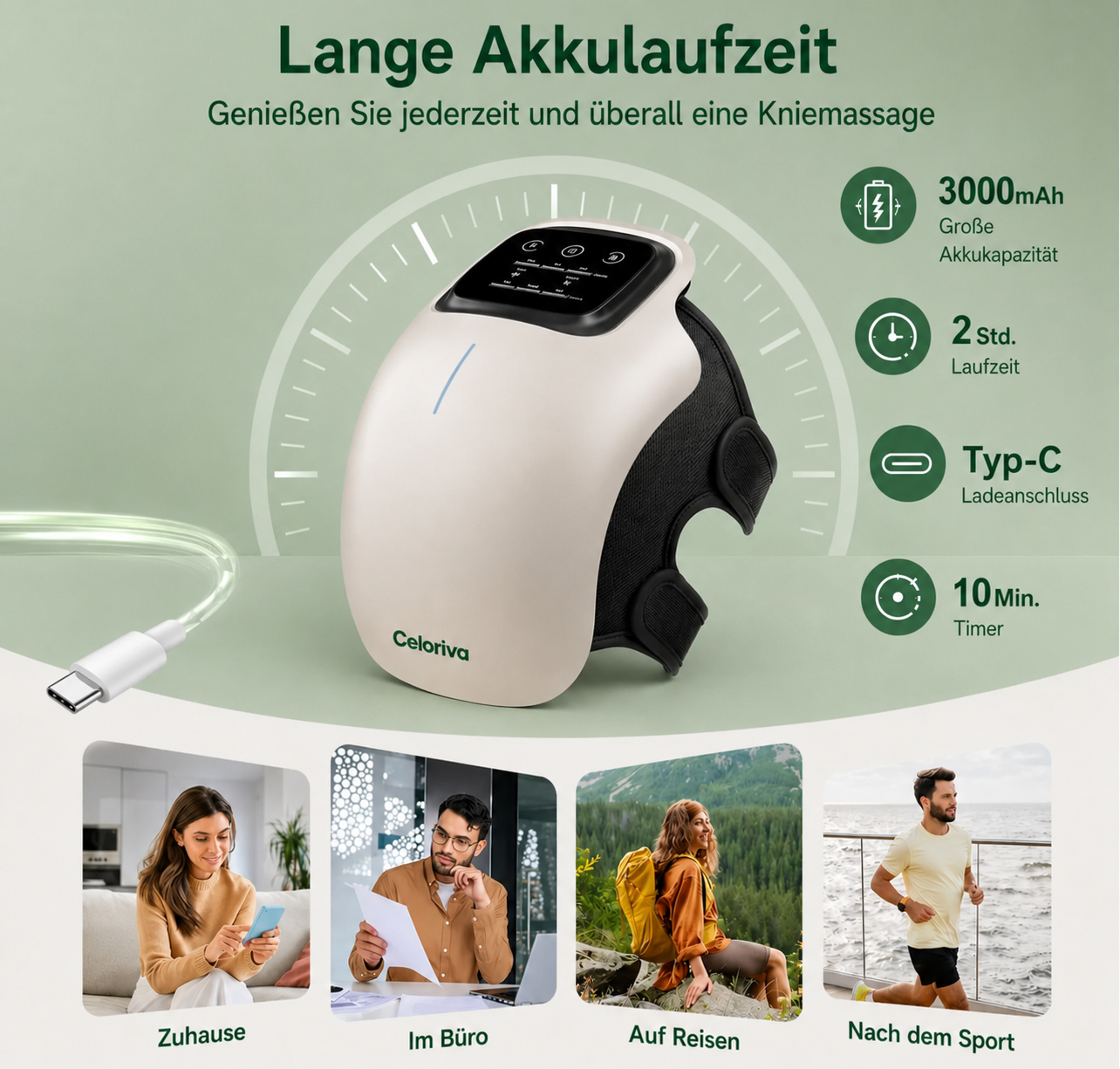 Celoriva™  Beheiztes Knie-Massagegerät mit Rotlichttherapie